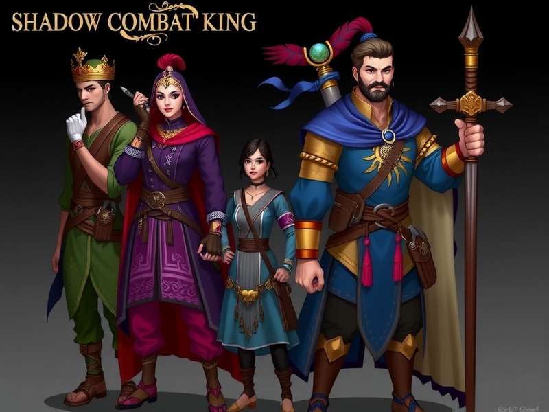 Shadow Combat King - Warrior Roster Shadow Combat King warrior roster featuring Aarav, Simran, Vijay, and Ananya in traditional attire