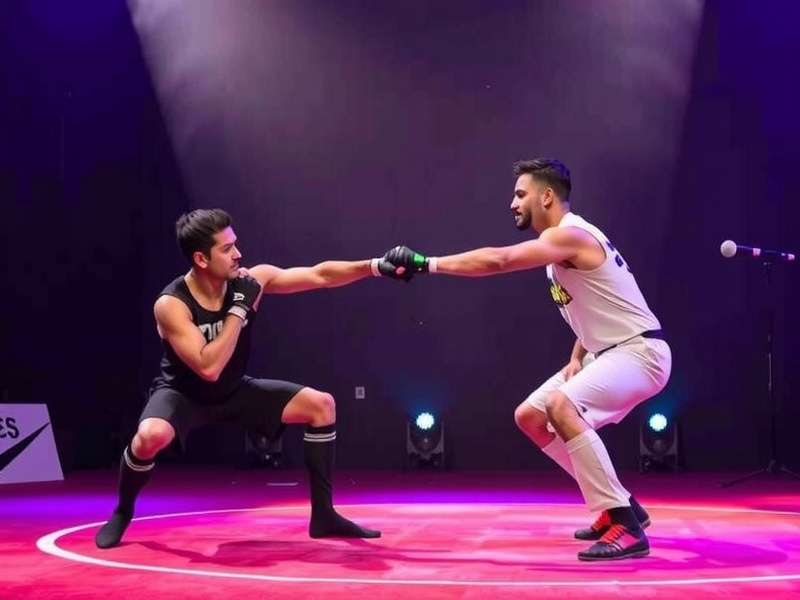 Shadow Combat King - Desi Warrior Cup Desi Warrior Cup tournament finals with Indian teams competing on stage in Bengaluru