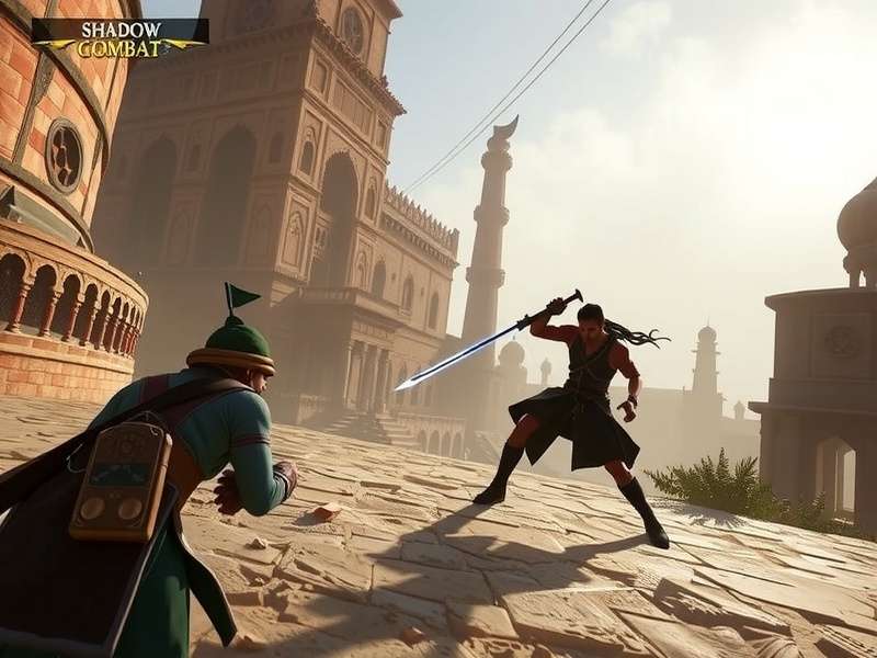 Shadow Combat King - Warrior Strategies Shadow Combat King gameplay showing Simran using a Gatka sword technique against Vijay