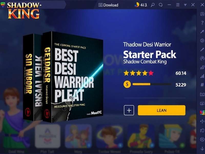 Shadow Combat King - Download and Login Shadow Combat King download screen showing the Desi Warrior Starter Pack